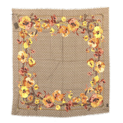 Gucci Wool Jacquard GG Monogram Big Panshie Fringe Shawl Sun Beige 1 of 4