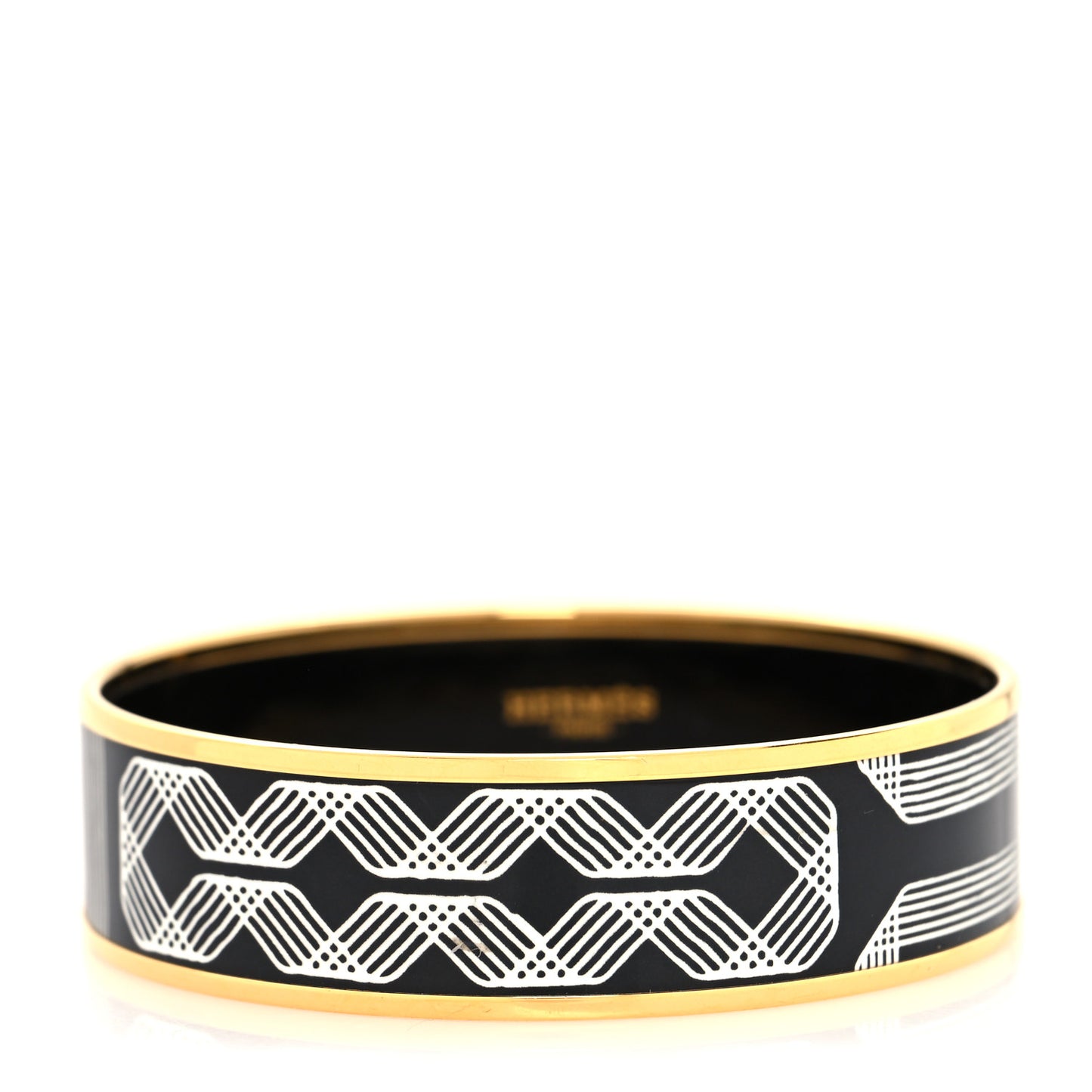 Enamel Printed Wide Bracelet 70 Black