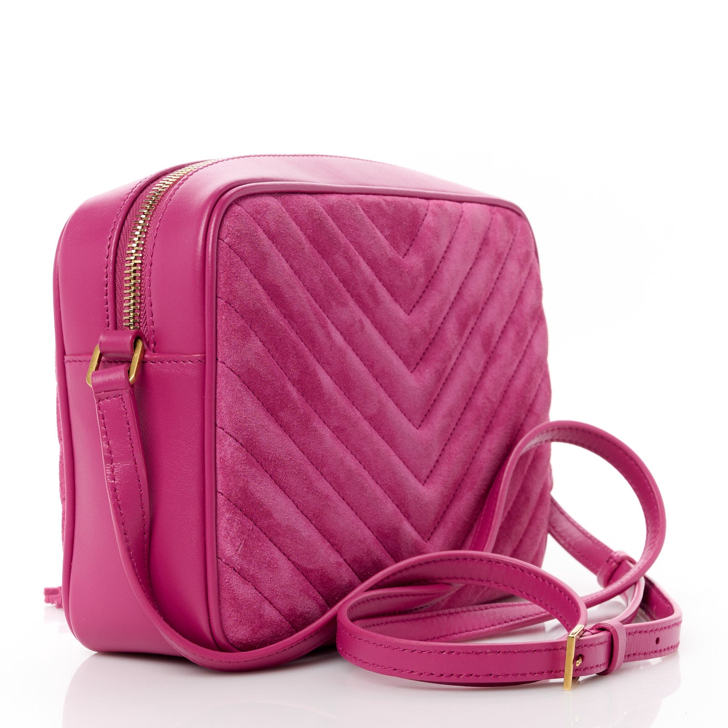 Saint Laurent Suede Matelasse Monogram Lou Camera Bag Rose 3 of 13