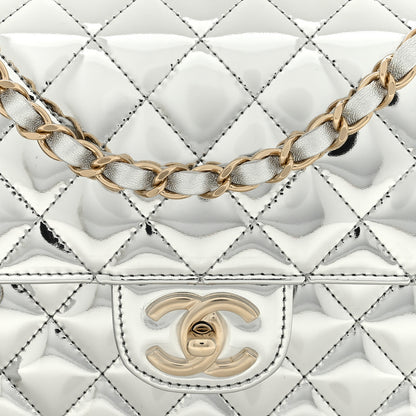 Chanel Mirror Calfskin Metallic Calfskin Medium Hollywood Boulevard Flap With Star Coin Purse Silvery 10 of 11