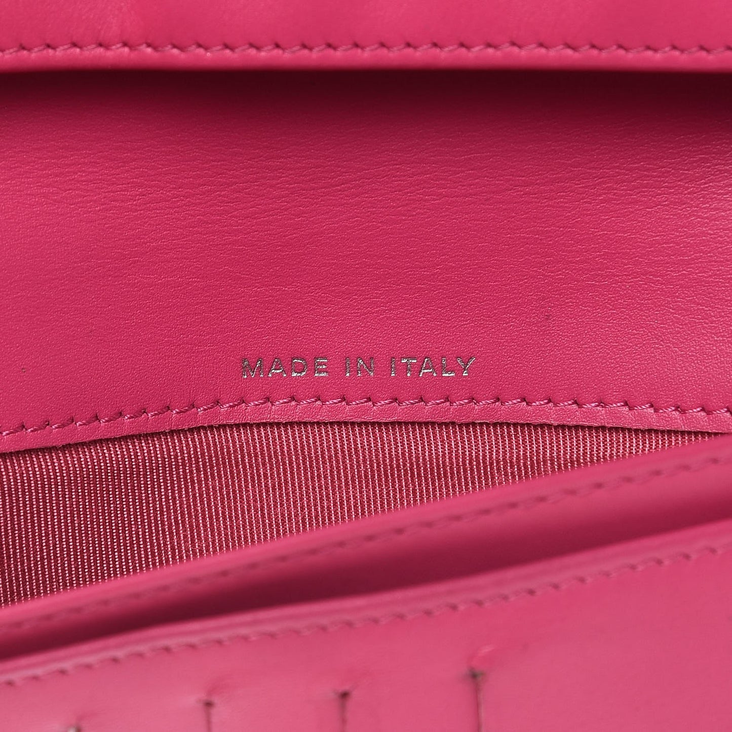 Iridescent Caviar Quilted Yen Wallet Pink