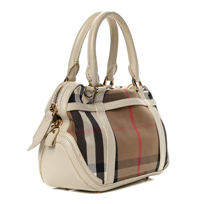 Burberry House Check Bridle Calfskin Small Orchard Bowling Bag White 4 of 13