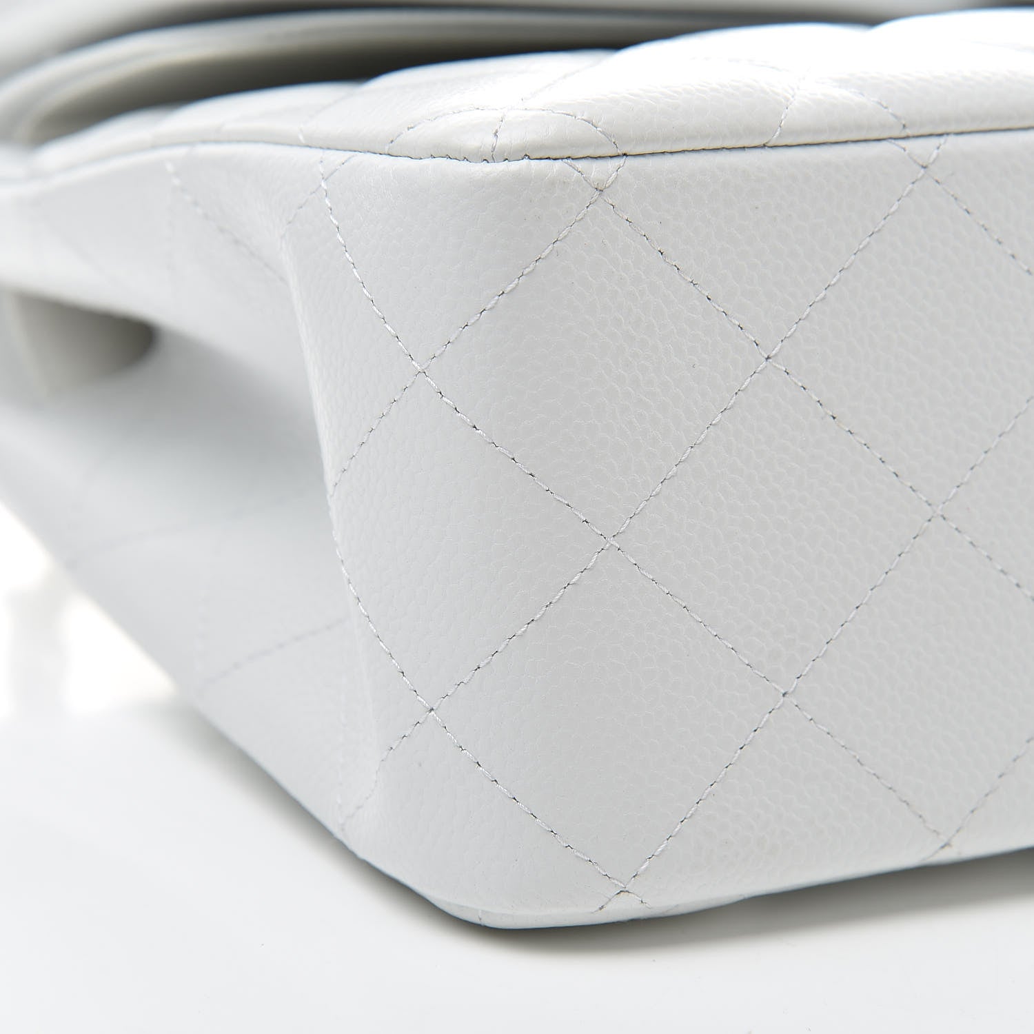 Chanel Caviar Quilted Jumbo Double Flap White 9 of 13