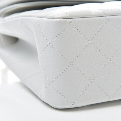 Chanel Caviar Quilted Jumbo Double Flap White 9 of 13