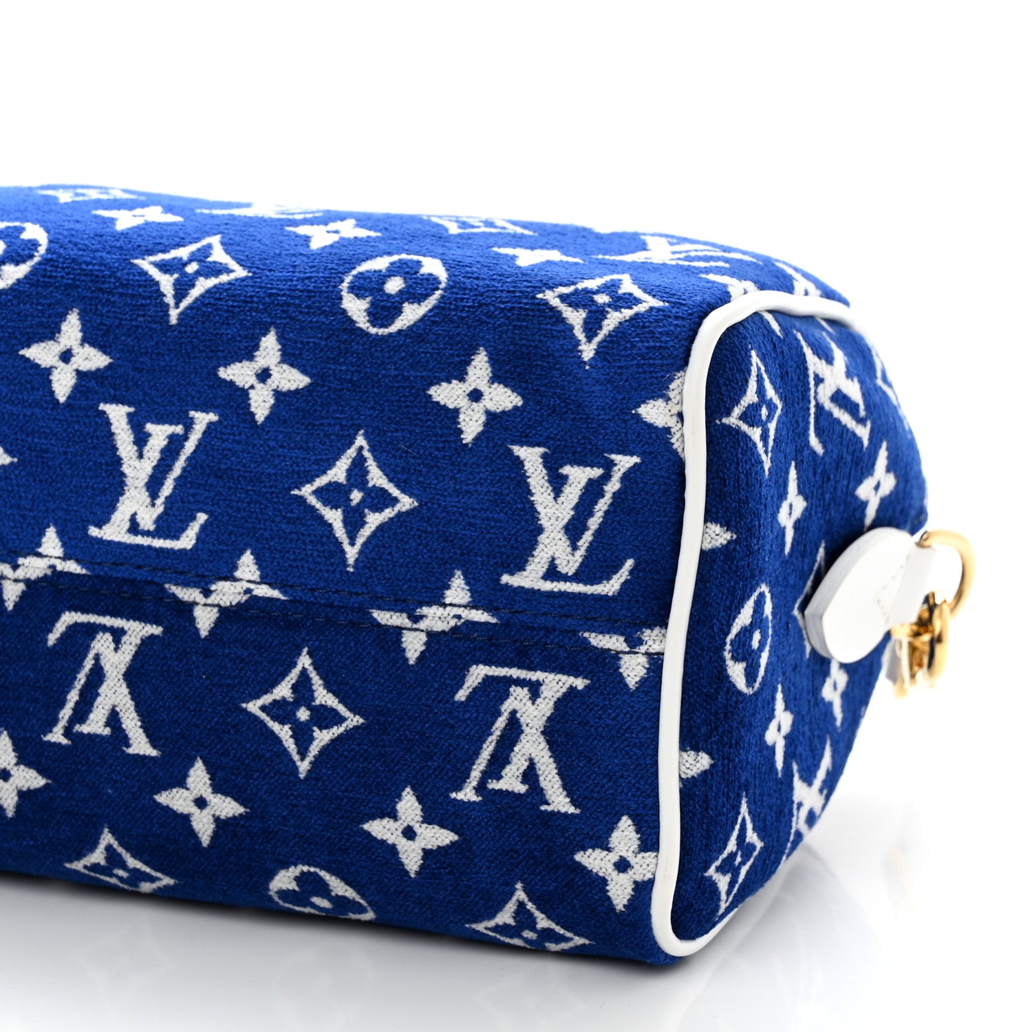 Louis Vuitton Jacquard Velvet Monogram LV Match Speedy Bandouliere 20 Blue 9 of 9