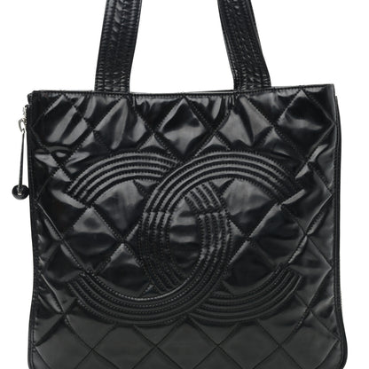Chanel Vinyl Quilted CC Small Expandable Tote Black 7 of 14