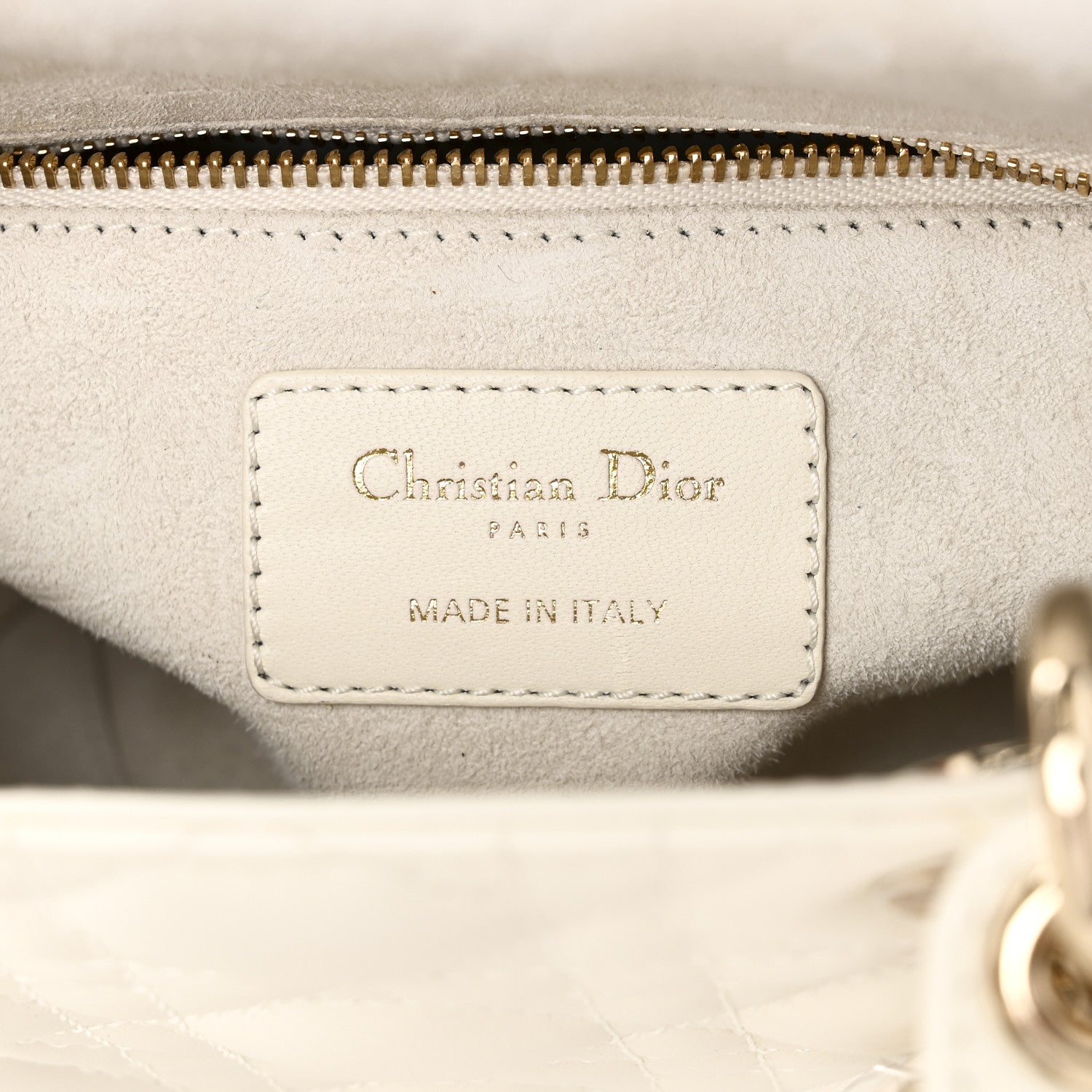 Christian Dior Lambskin Cannage Small My ABCDior Lady Dior White