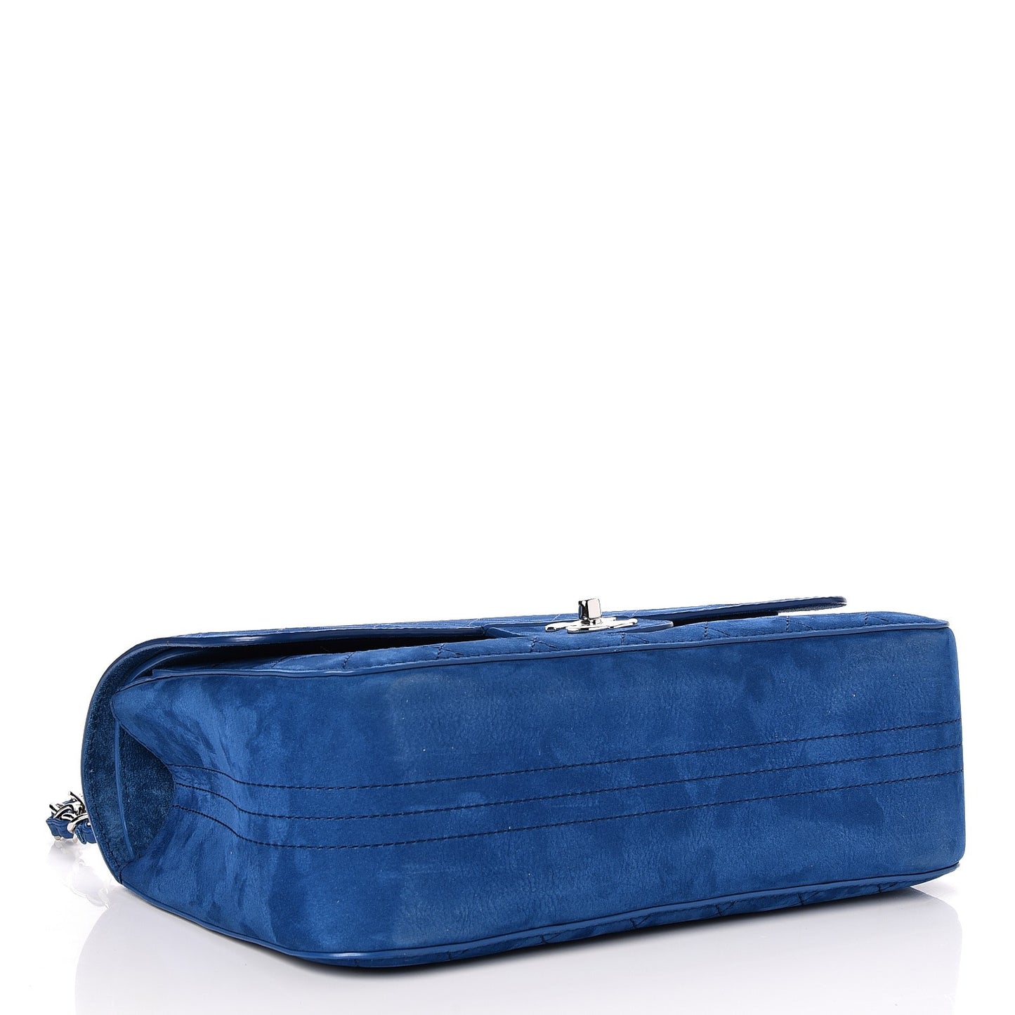 Nubuck Quilted Jumbo Double Flap Blue