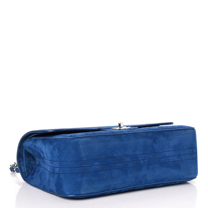 Chanel Nubuck Quilted Jumbo Double Flap Blue 5 of 8