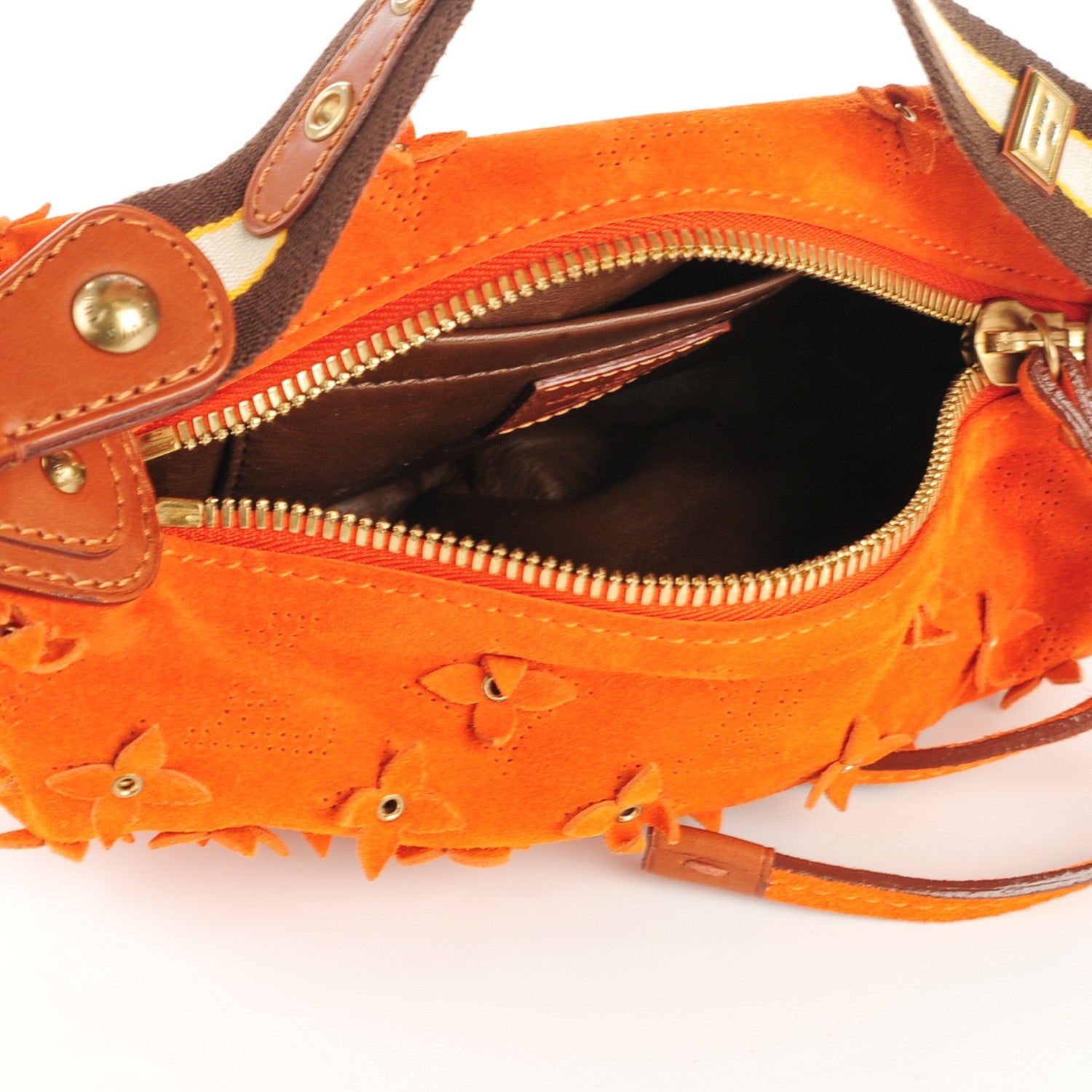 Louis Vuitton Suede Mahina Fleurs Onatah PM Orange 5 of 7