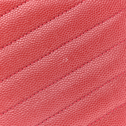 Saint Laurent Grain De Poudre Matelasse Chevron Monogram Chain Wallet Blush Fonce 10 of 11