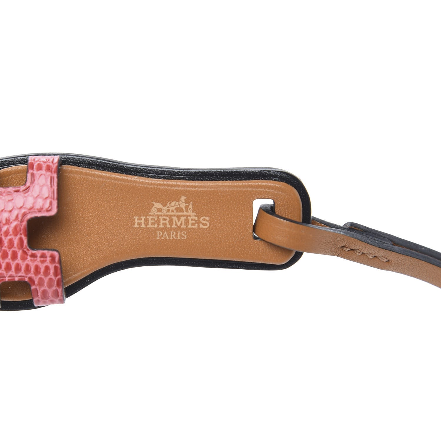 Hermes Lizard Butler Calfskin Hunter Oran Nano Bag Charm Sanguine 1 of 5