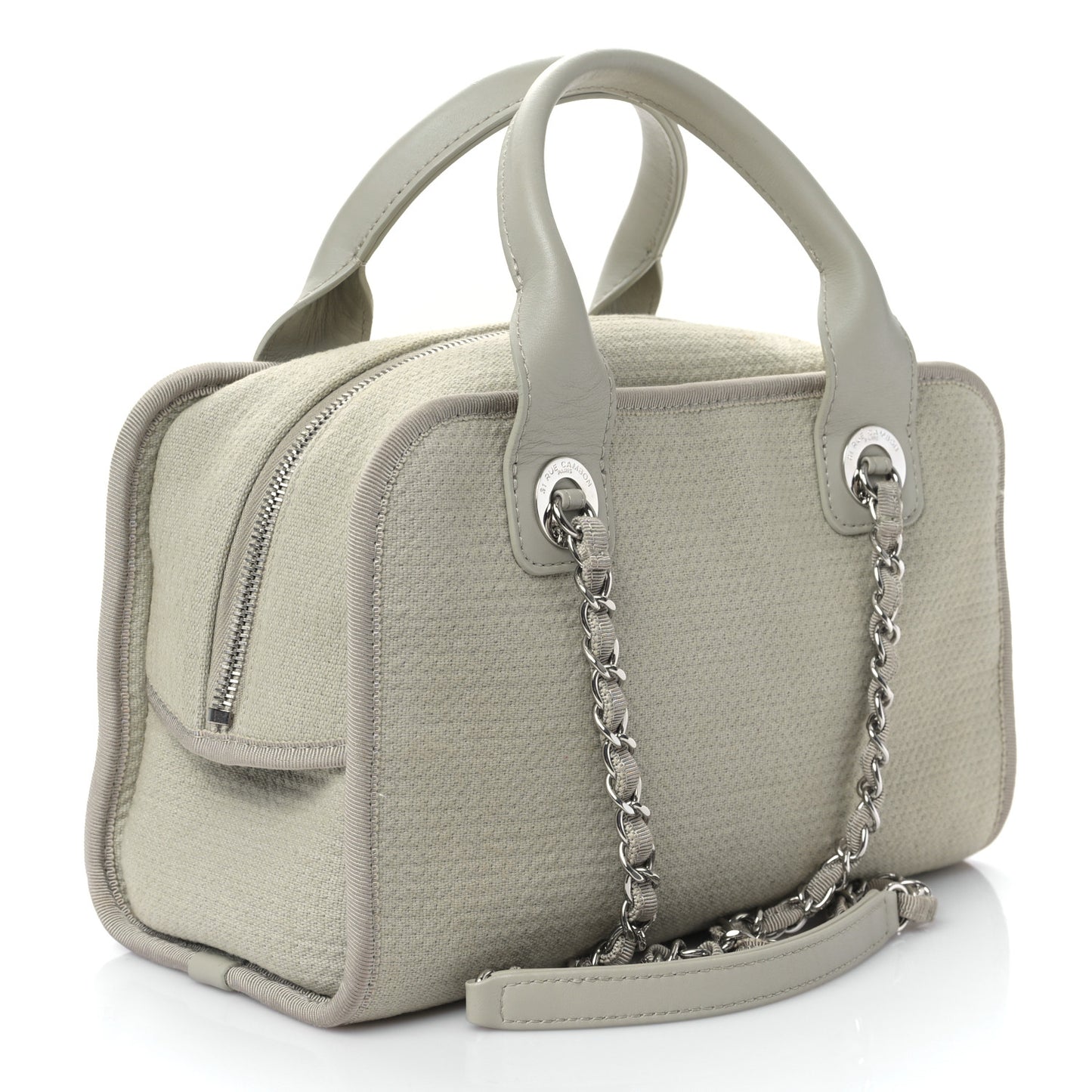 Canvas Deauville Small Bowling Bag Grey