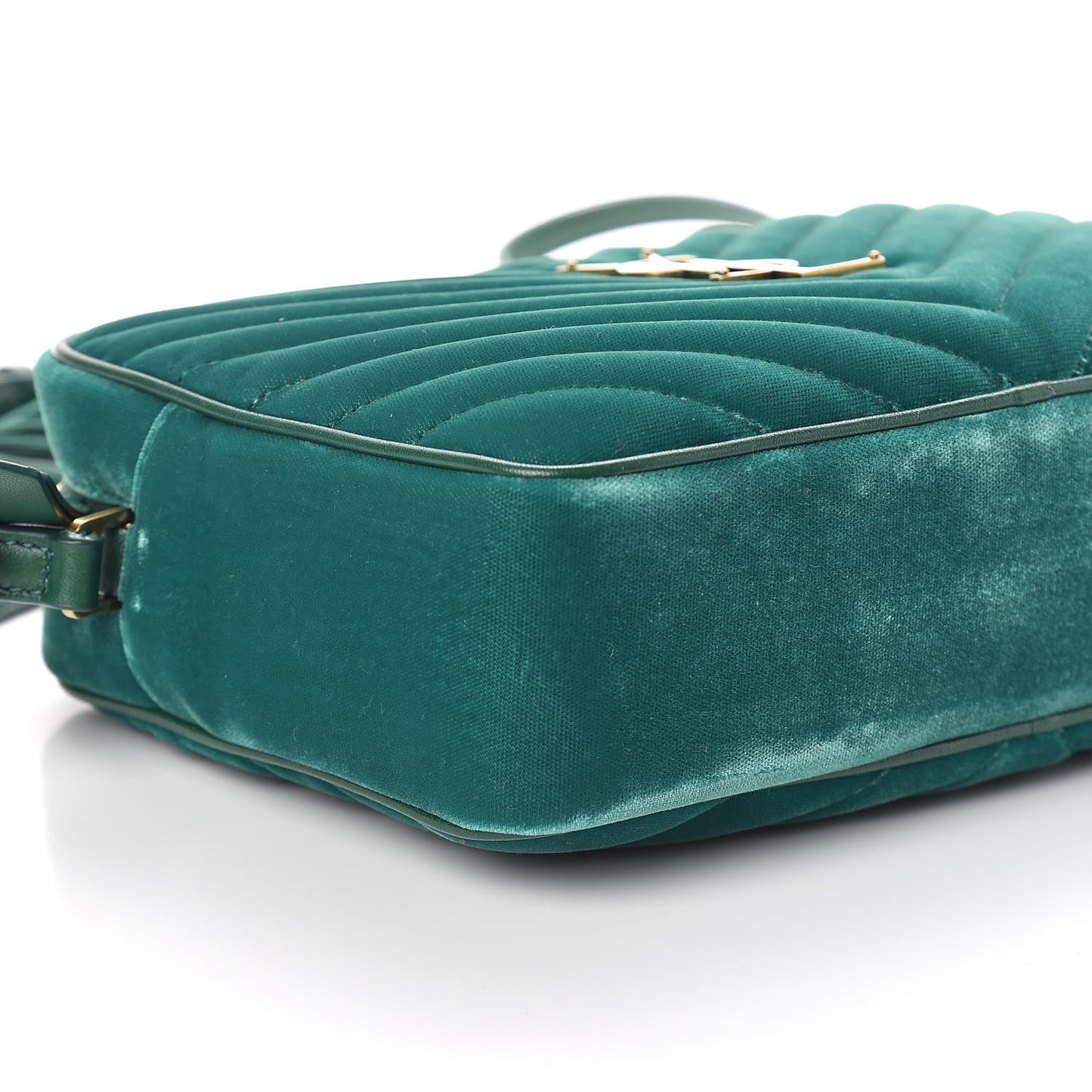 Velvet Matelasse Monogram Lou Camera Bag Deep Malachite