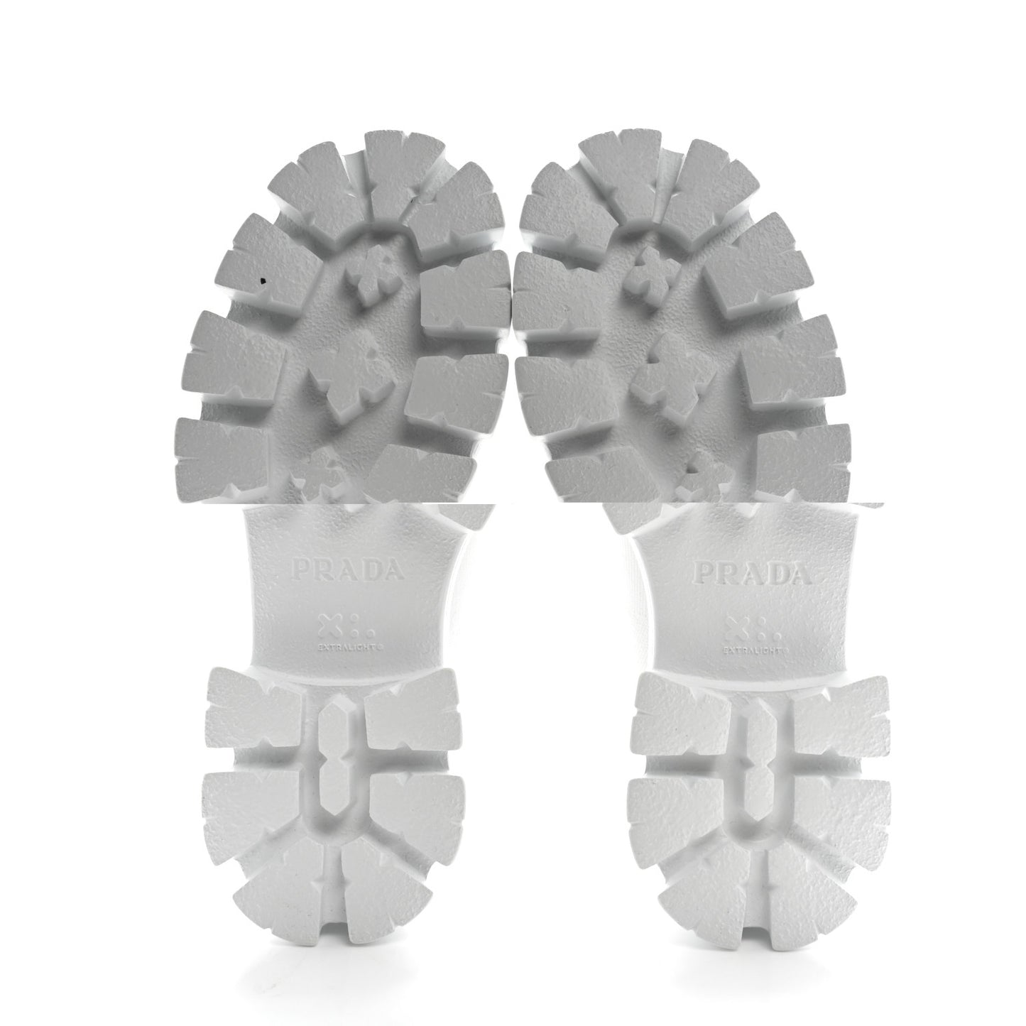 Knit Rubber Triangle Logo Monolith 55mm Ankle Boots 38 Bianco