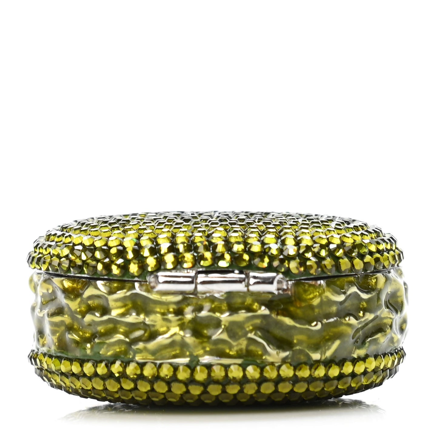 Crystal French Macarons Minaudiere Pill Box Green