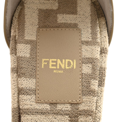 Fendi Chenille Jacquard FF Cut Baguette Ankle Strap 105mm Pumps 39 Tortora Nuvola 6 of 11