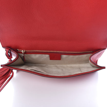 Gucci Pebbled Calfskin Medium Soho Clutch Red 5 of 9