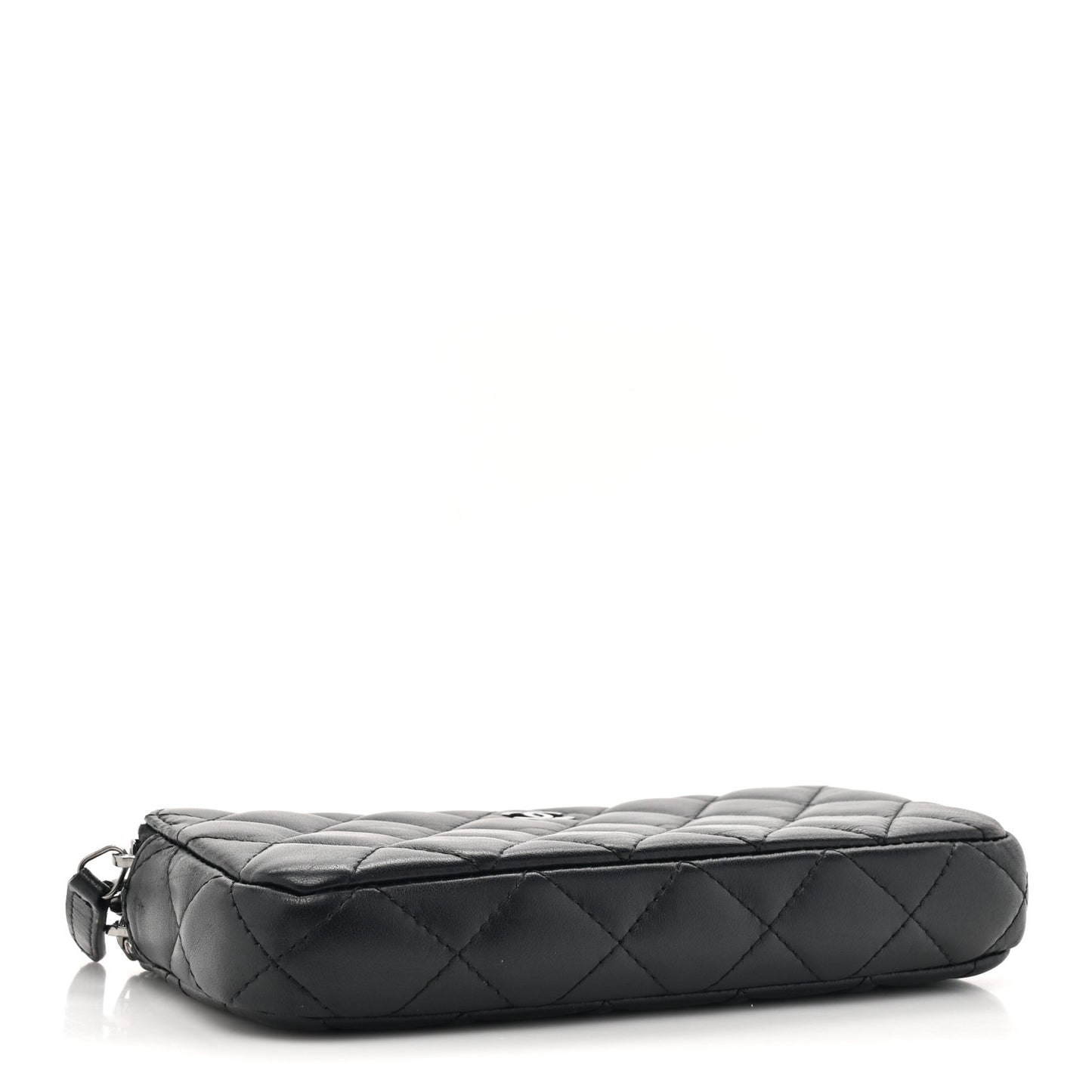 Lambskin Quilted Small Clutch With Chain Black