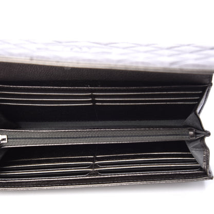 Chanel Calfskin Quilted Diamond CC Large Gusset Flap Wallet Dark Silver 5 of 9