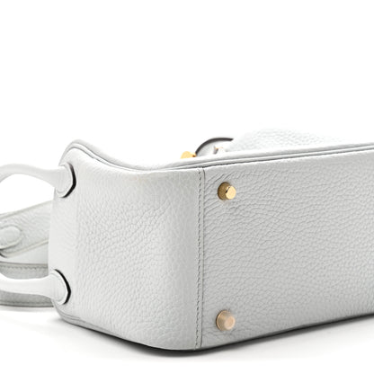 Hermes Taurillon Clemence Mini Lindy 20 Bleu Pale 9 of 11