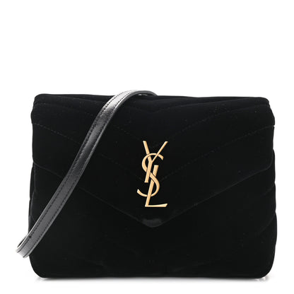 Saint Laurent Velvet Y Quilted Monogram Toy Loulou Chain Satchel French Black 1 of 11