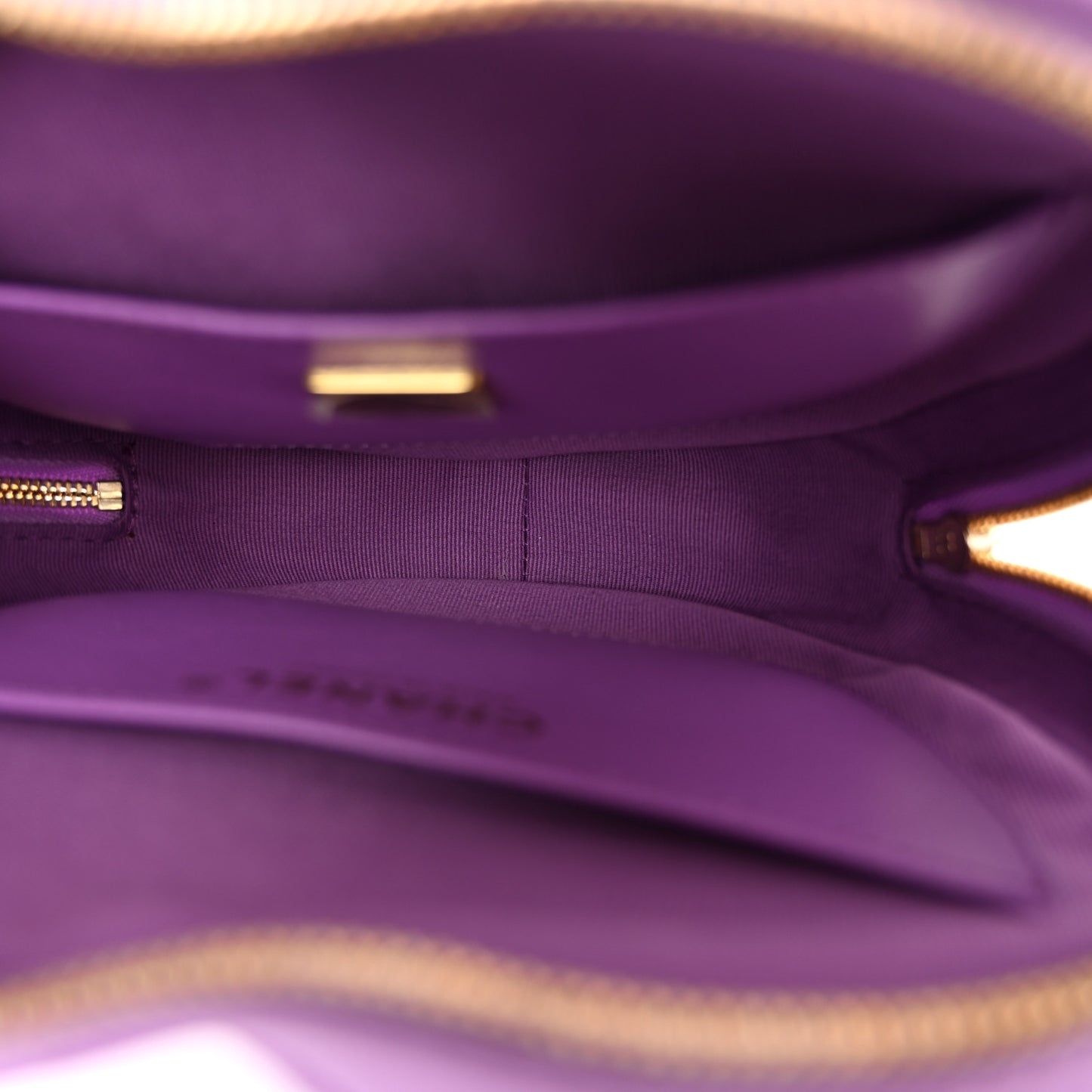 Lambskin Quilted CC Large In Love Heart With Chain Purple
