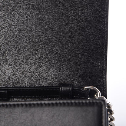 Saint Laurent Lambskin Bandana Studded Monogram Chain Wallet Black 8 of 8