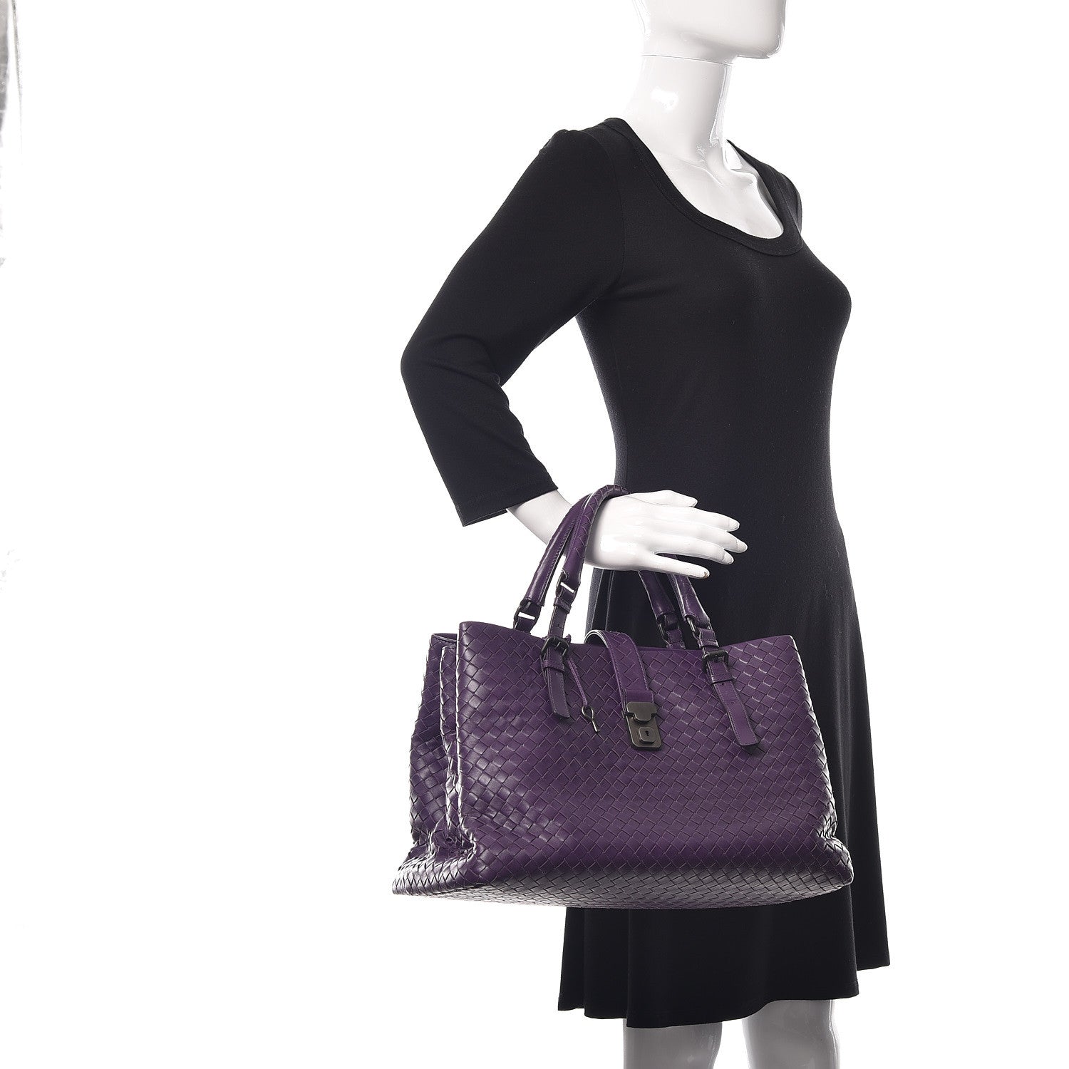 Bottega Veneta Nappa Intrecciato Medium Roma Tote Plum 2 of 13
