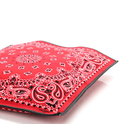 Saint Laurent Canvas Bandana Antibe Flat Shopping Tote Red 8 of 8