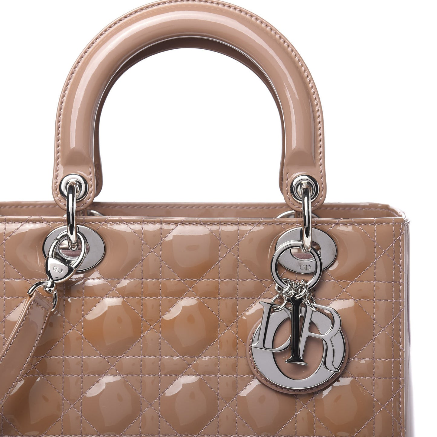 Patent Cannage Medium Lady Dior Brown