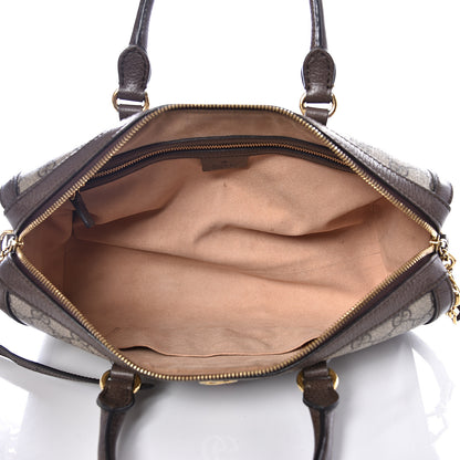 Gucci GG Supreme Monogram Web Medium Ophidia Boston Brown 4 of 11