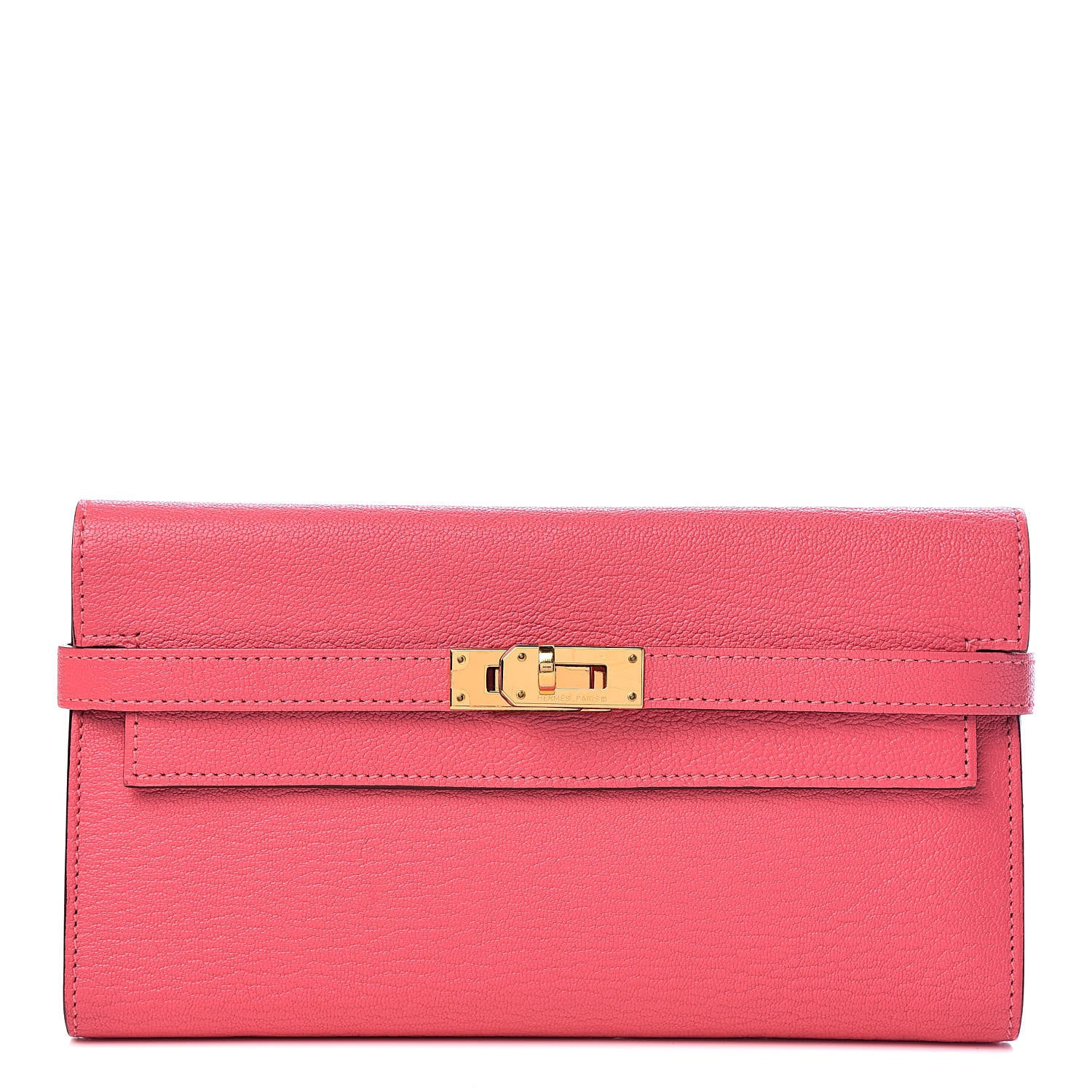 Hermes Chevre Mysore Kelly Longue Wallet Rose Lipstick 1 of 9