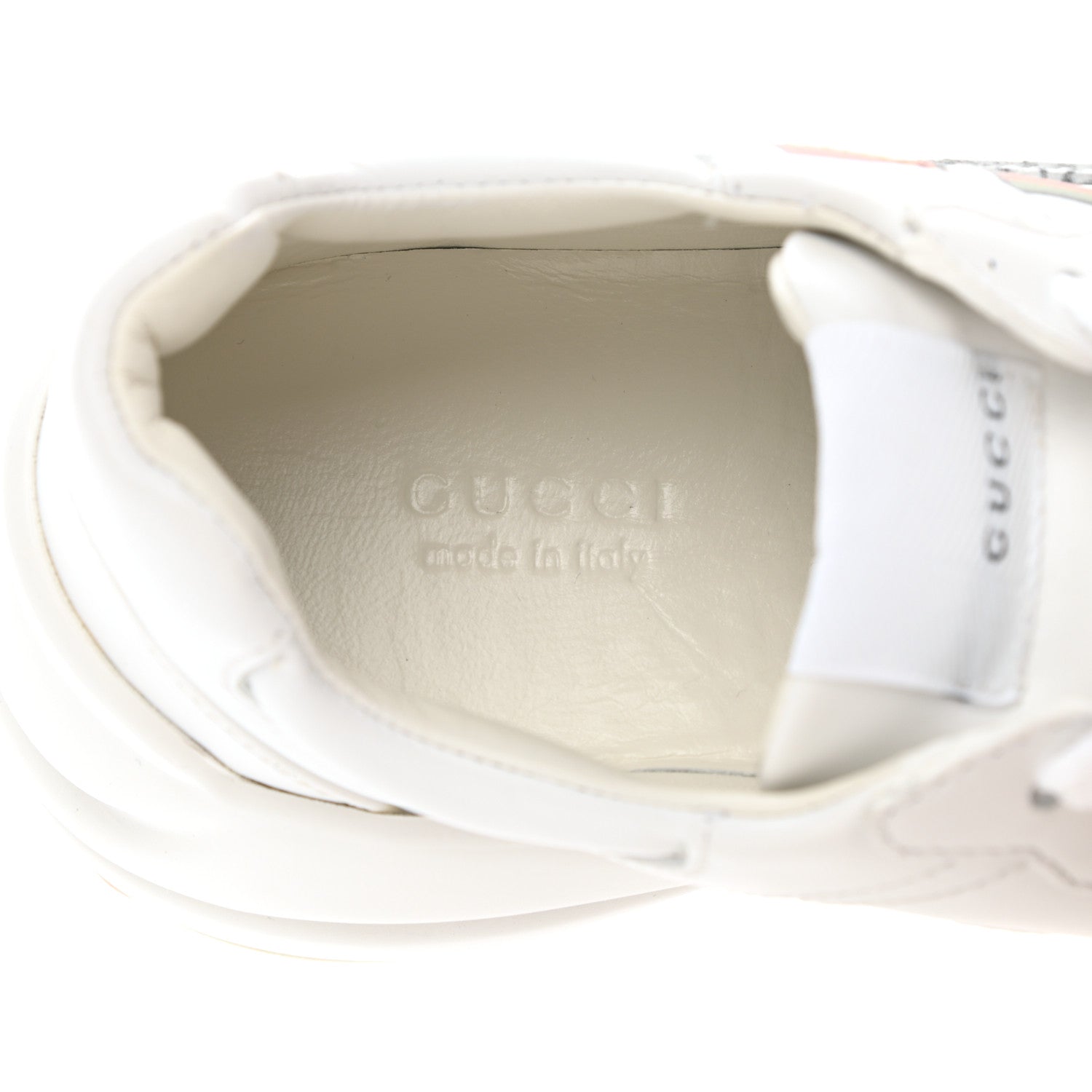 Gucci Calfskin Worldwide Womens Rhyton Sneakers 36 Great White 7 of 9