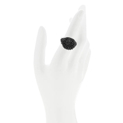 David Yurman 18K White Gold Black Diamond 17.5mm Reverse Set Chevron Pinky Ring 54 7 2 of 5