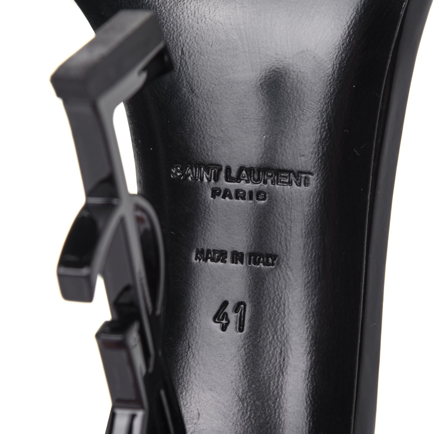 Saint Laurent Patent Calfskin Opyum 110 Sandals 41 Black 9 of 13