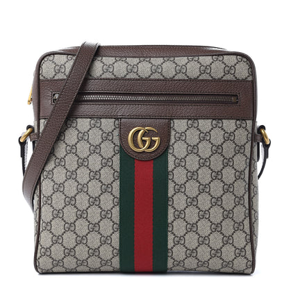 Gucci GG Supreme Monogram Web Medium Ophidia Messenger Bag Brown 1 of 9