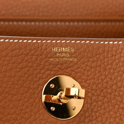 Hermes Taurillon Clemence Lindy 26 Gold 5 of 10