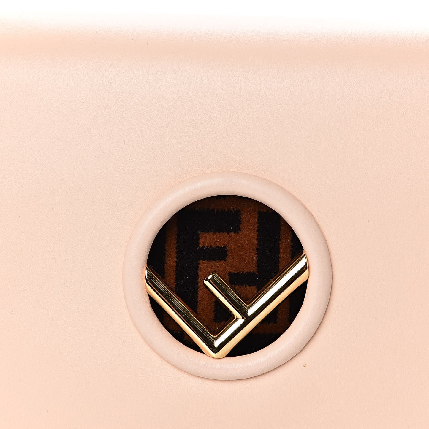 Vitello Century Velvet F is Fendi FF Kan I Shoulder Bag Tobacco Rosa Plaster