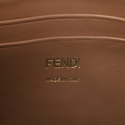 Fendi Denim Vitello King F is Fendi FF Embroidered Mini Baguette Denim Sand 6 of 11
