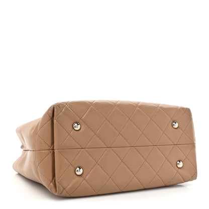 Chanel Caviar Medium Soft CC Top Handle Tote Dark Beige 4 of 29