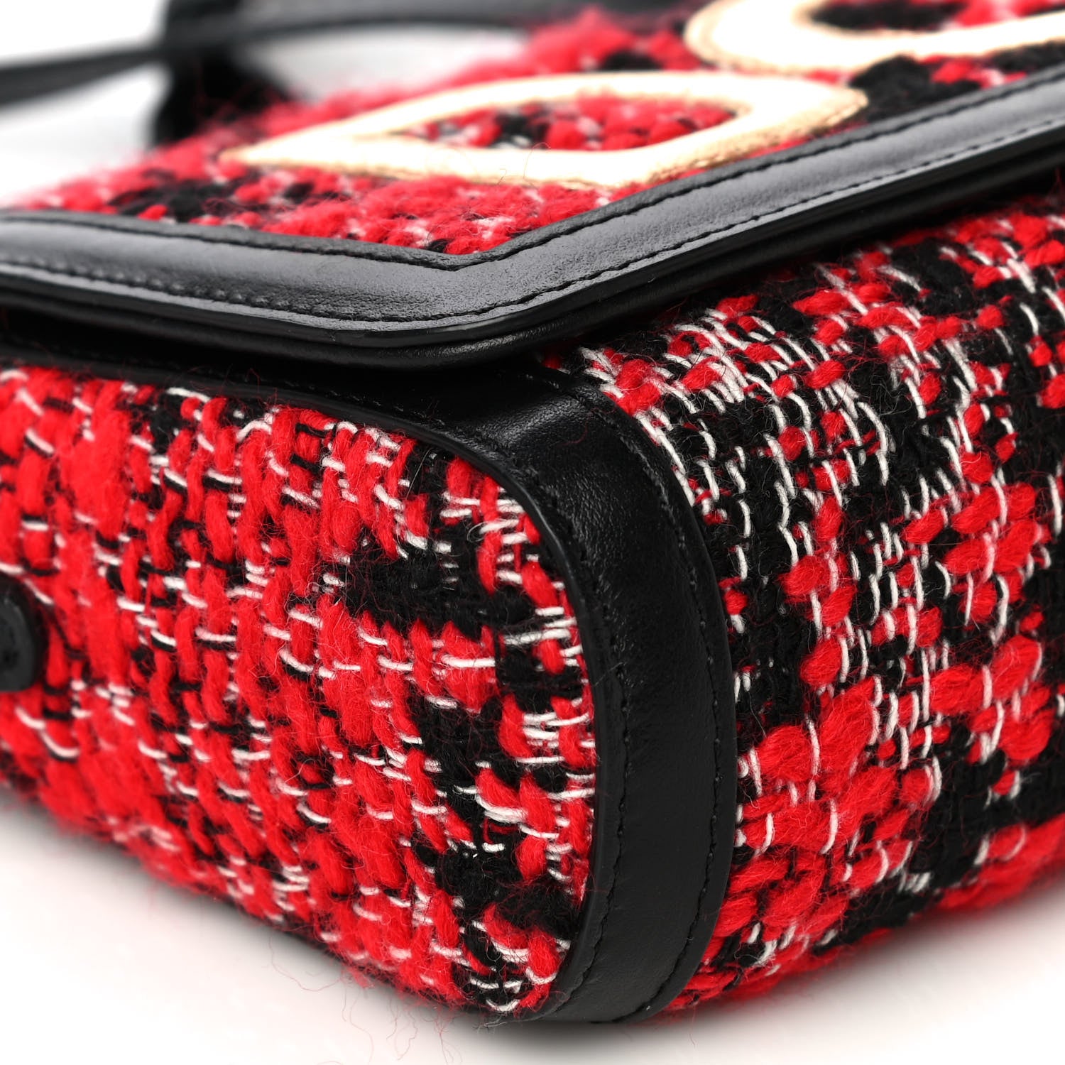 Dolce & Gabbana Tweed DG Girls Shoulder Bag Black Red 7 of 10
