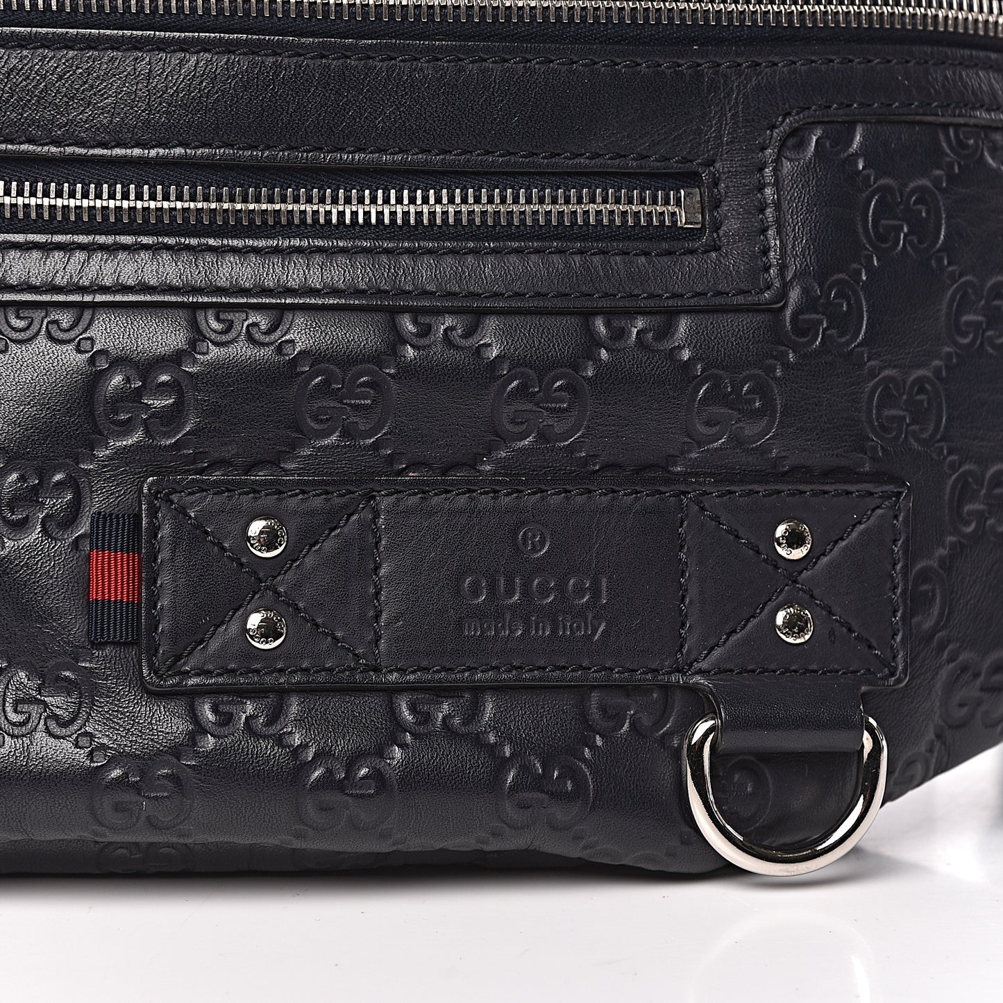 Guccissima Web Belt Bag Navy