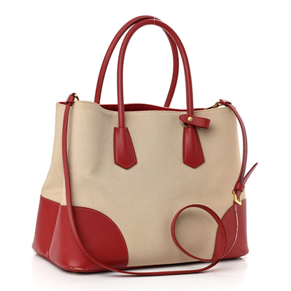 Prada Canapa Saffiano Large Double Bag Corda Fuoco 3 of 10