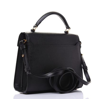 Saint Laurent Grain de Poudre Mini Classic Monogram Cassandra Top Handle Black Rouge Legion 3 of 15