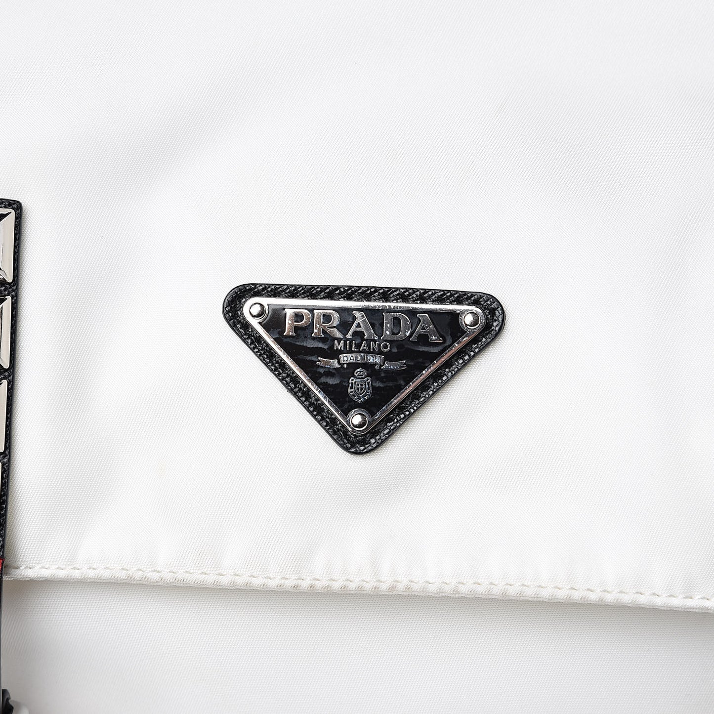 Nylon New Vela Studded Messenger White Fuoco