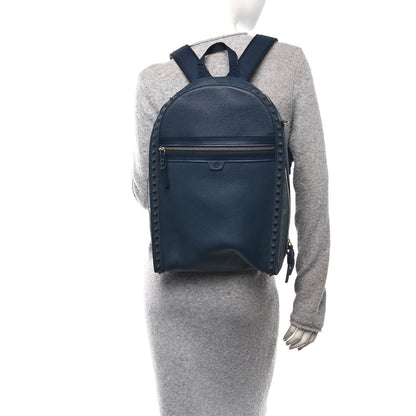 Christian Louboutin Calfskin Nylon Backparis Spiked Backpack Marine 2 of 9