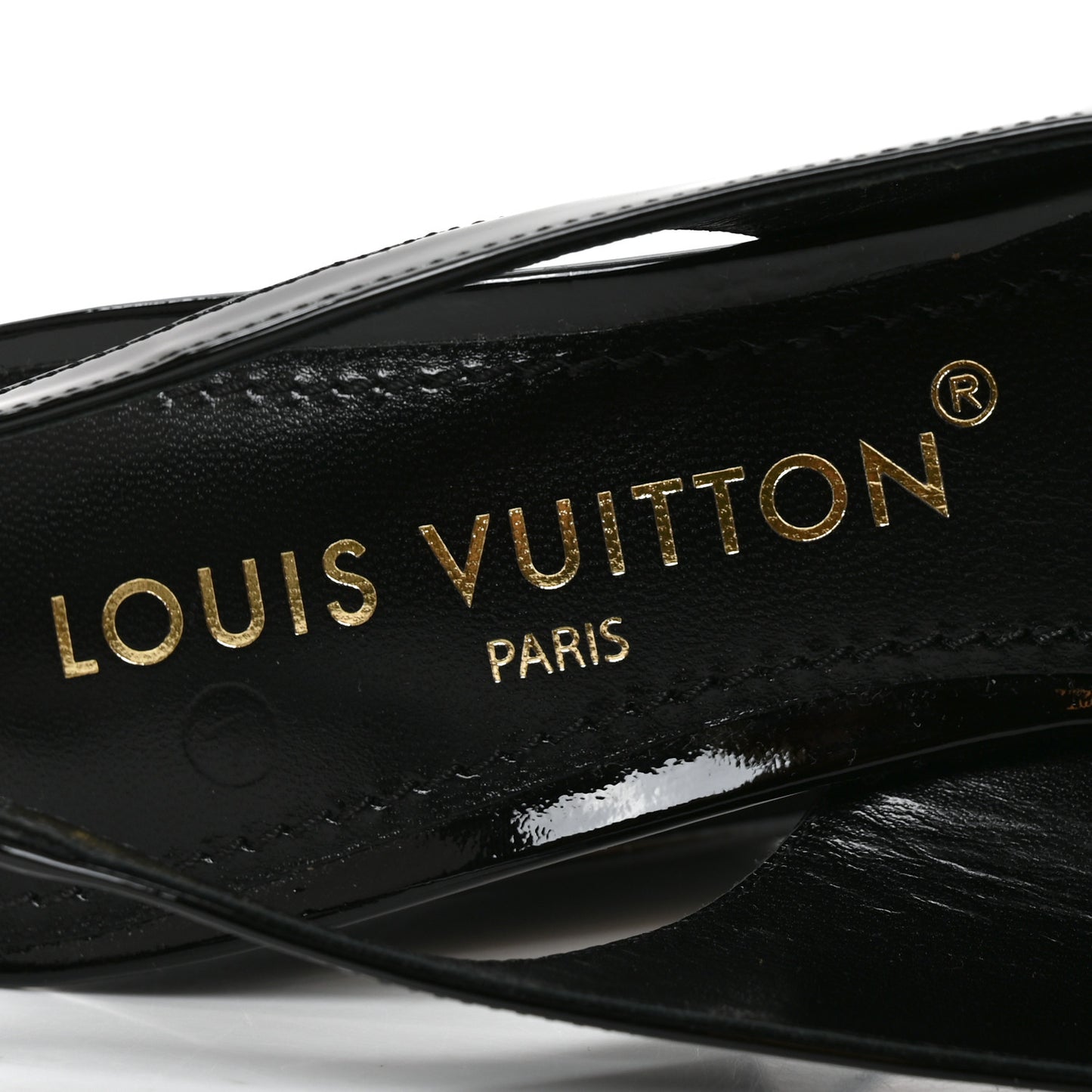 Patent Calfskin Shake Slingback Pumps 37 Black