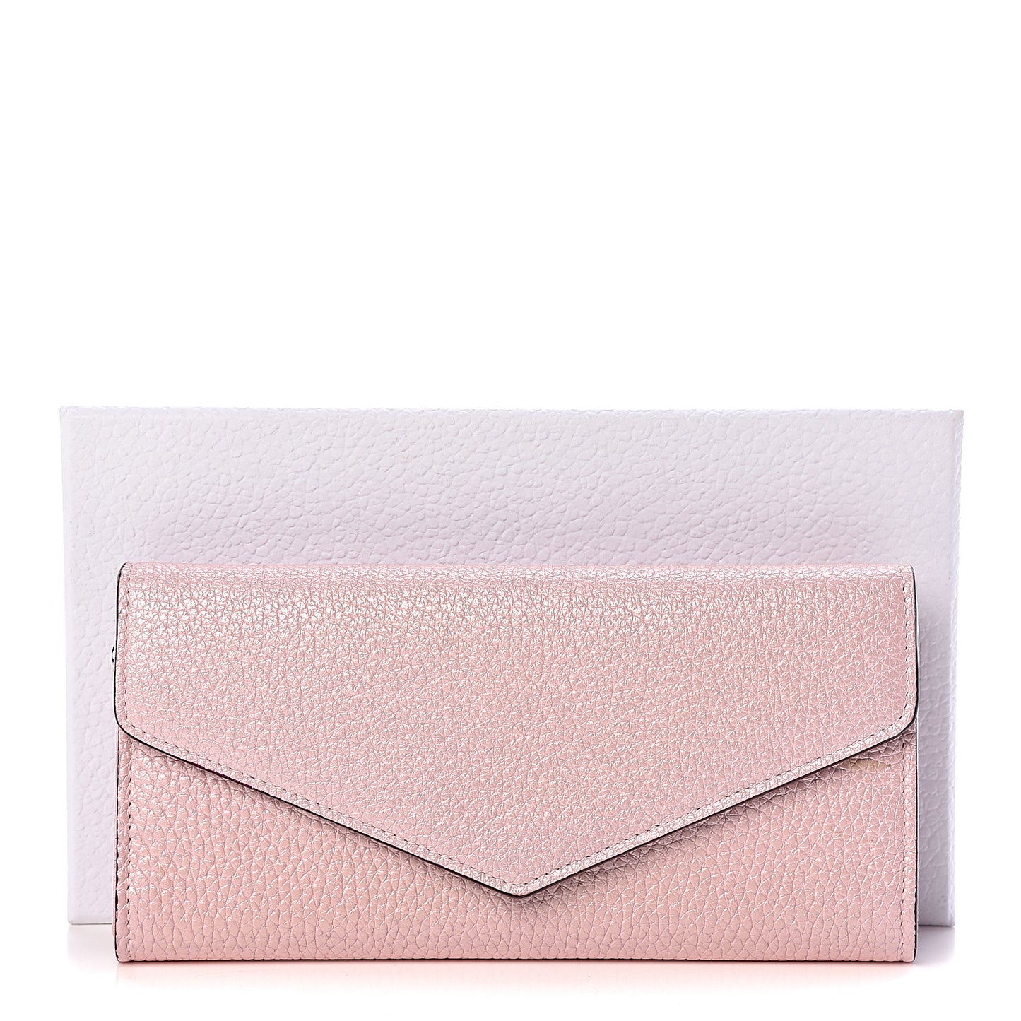 Metallic Bullcalf Diorissimo Slim Envelope Wallet Pink