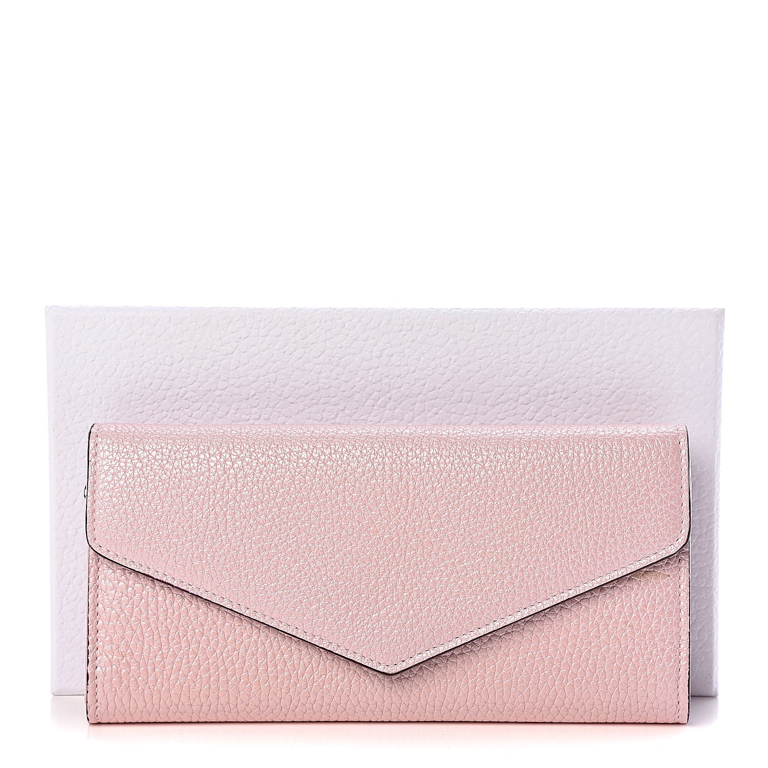 Christian Dior Metallic Bullcalf Diorissimo Slim Envelope Wallet Pink 13 of 13